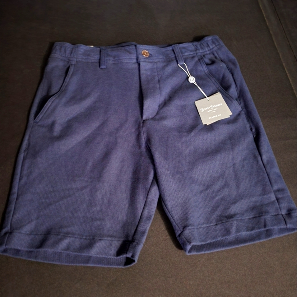Mens Hickey Freeman Classis Fit Navy Shorts Size 32